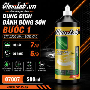Xi Đánh Bóng Bước 1 GlanzLab Medium Cut Polish 07007 (500ml) – Xóa Xước P1500, Tăng Độ Bóng