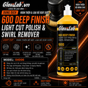 Dung Dịch Đánh Bóng Hoàn Thiện Ô Tô GlanzLab 600 Deep Finish Light Cut Polish & Swirl Remover 04006 (946ML)