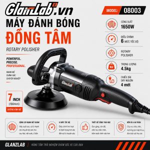 Máy Đánh Bóng Đồng Tâm 7 Inch (180mm) Glanzlab 08003 1650W – Rotary Polisher