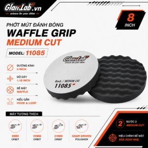 Phớt Mút Đánh Bóng Bước 2 Waffle Grip Medium Cut 8 Inch Glanzlab 11085