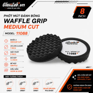 Phớt Mút Đánh Bóng Bước 2 Waffle Grip Medium Cut 8 Inch Glanzlab 11088