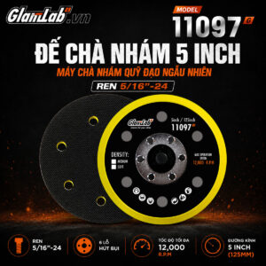 Đế Nhám Máy Chà Nhám Quỹ Đạo Ngẫu Nhiên 5 Inch Glanzlab 11097 Ren 5/16"-24 Có 6 Lỗ Hút Bụi