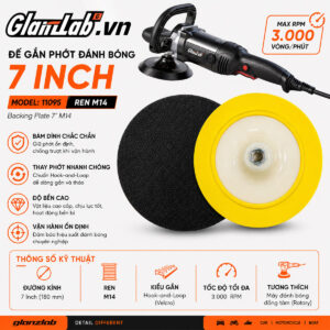 Đế Gắn Phớt Đánh Bóng 7 Inch Glanzlab 11095 Ren M14 Cho Máy Đánh Bóng Đồng Tâm