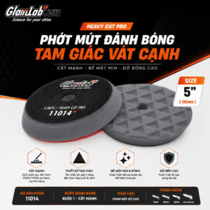 Phớt Mút Đánh Bóng Tam Giác Vát Cạnh Glanzlab 5 Inch (11014) | Heavy Cut Pro
